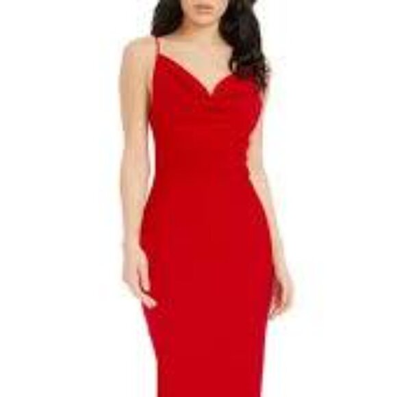 67 - NWT DRESS THE POPULATION NIKKI COWL NECK MIDI DRESS - Picture 4 of 7